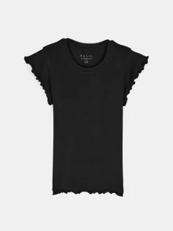 GATE Elastyczny T-shirt z falbankami| Koszulki I Topy·Koszulki