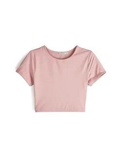 GATE Gładka koszulka o krótkim kroju| Koszulki I Topy·Koszulki|Koszulki I Topy·Crop Top ☀️