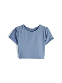 GATE Gładka koszulka o krótkim kroju| Koszulki I Topy·Crop Top ☀️|Koszulki I Topy·Koszulki