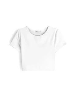 GATE Gładka koszulka o krótkim kroju| Koszulki I Topy·Koszulki|Koszulki I Topy·Crop Top ☀️