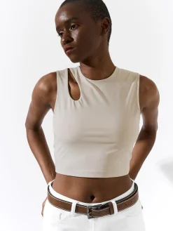 GATE Gładki top z wycięciem| Koszulki I Topy·Podkoszulki ☀️