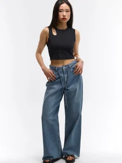 GATE Gładki top z wycięciem| Koszulki I Topy·Podkoszulki ☀️