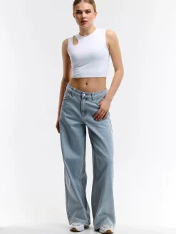 GATE Gładki top z wycięciem| Koszulki I Topy·Podkoszulki ☀️|Koszulki I Topy·Crop Top ☀️