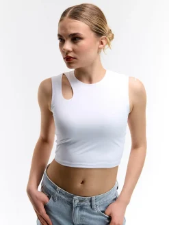 GATE Gładki top z wycięciem| Koszulki I Topy·Podkoszulki ☀️|Koszulki I Topy·Crop Top ☀️