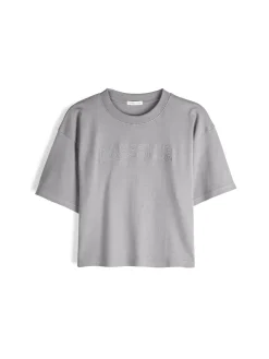 GATE Gruba bawełniana koszulka z haftem| Koszulki I Topy·Koszulki|Koszulki I Topy·Koszulki Z Nadrukiem