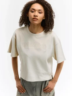 GATE Gruba bawełniana koszulka z haftem| Koszulki I Topy·Koszulki|Koszulki I Topy·Koszulki Z Nadrukiem