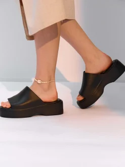 GATE Gumowe Klapki na obcasie| Buty