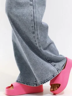 GATE Gumowe klapki na wysokiej platformie| Buty