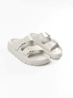 GATE Gumowe klapki z podwójną klamrą| Buty