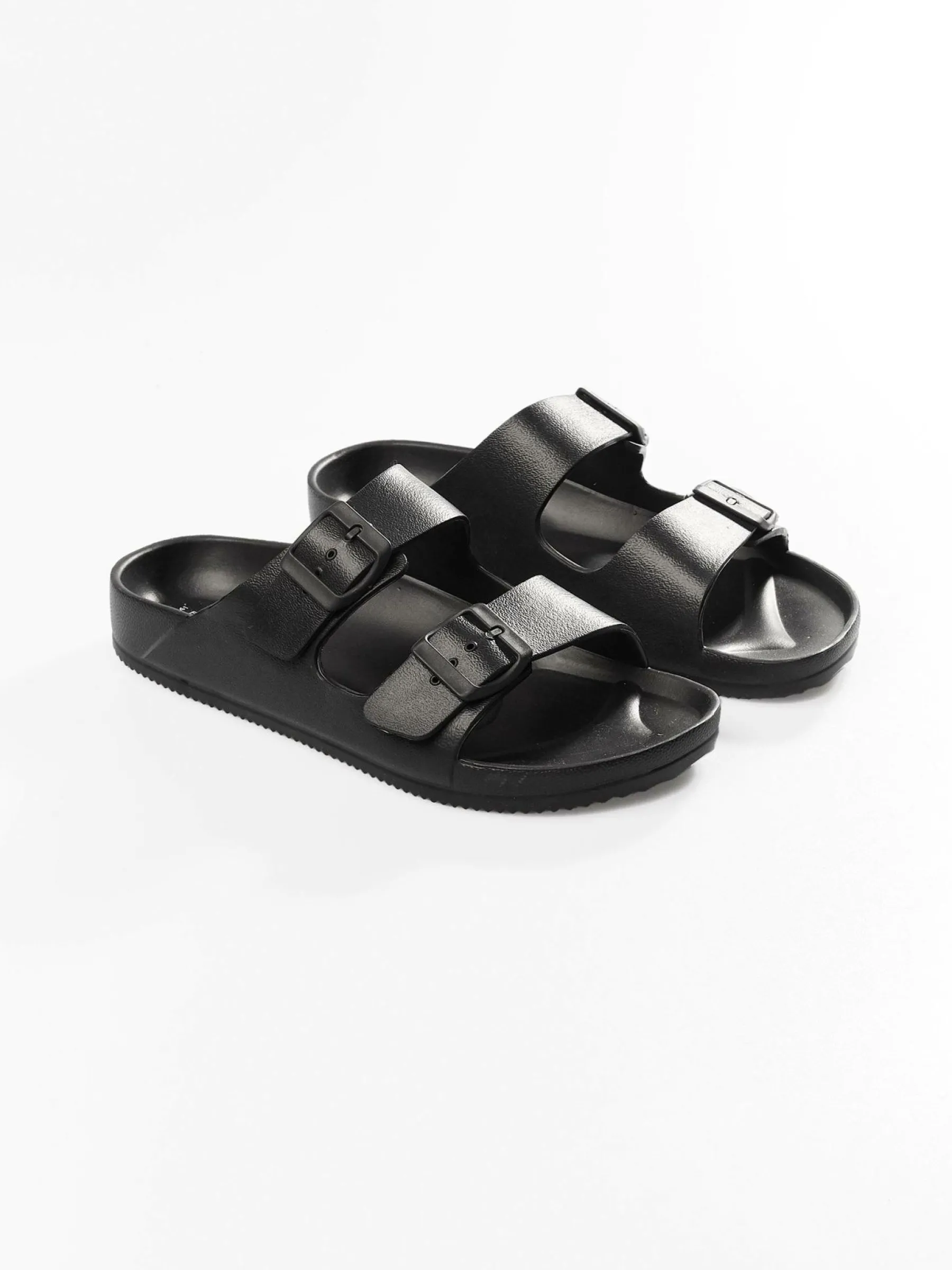 GATE Gumowe klapki z podwójną klamrą| Buty