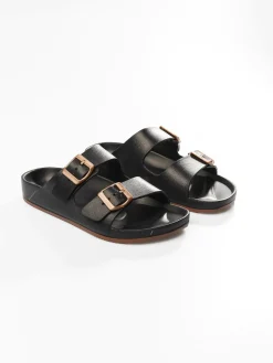 GATE Gumowe klapki z podwójną klamrą| Buty