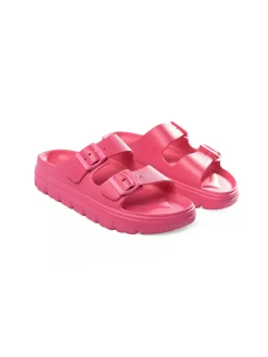 GATE Gumowe klapki z podwójną klamrą| Buty