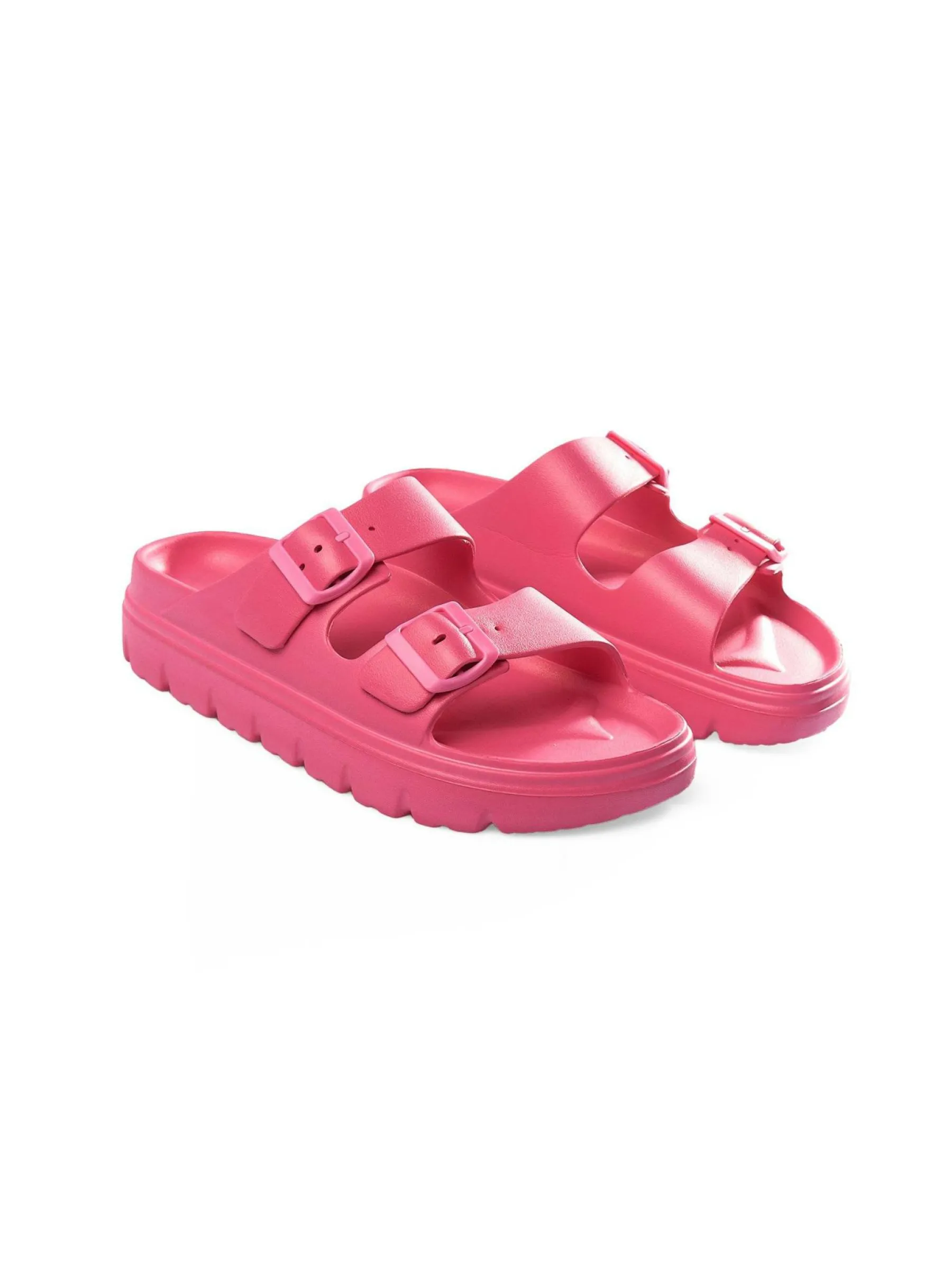 GATE Gumowe klapki z podwójną klamrą| Buty