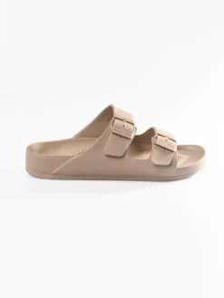 GATE Gumowe klapki z podwójną klamrą| Buty