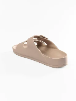 GATE Gumowe klapki z podwójną klamrą| Buty