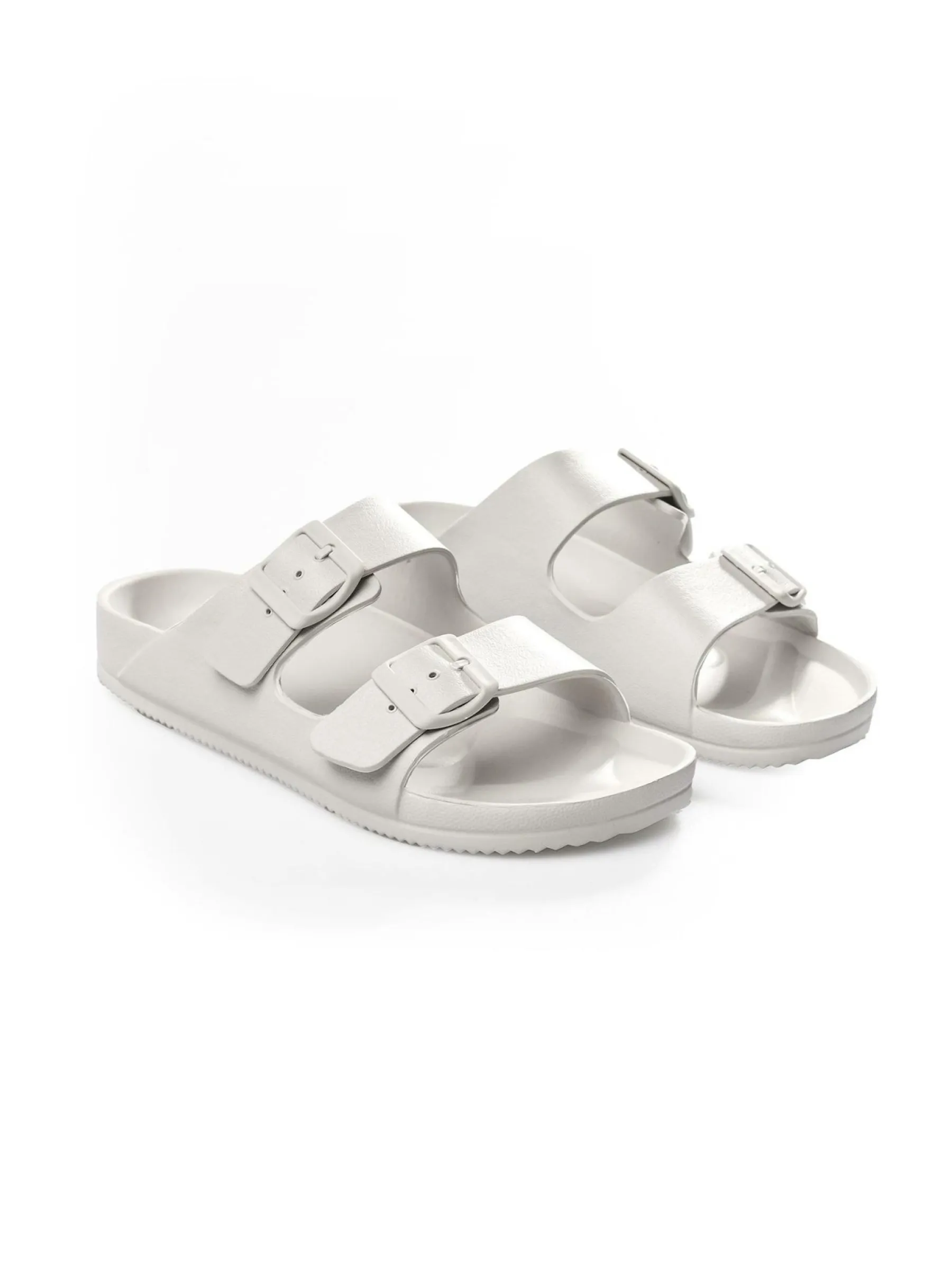 GATE Gumowe klapki z podwójną klamrą| Buty