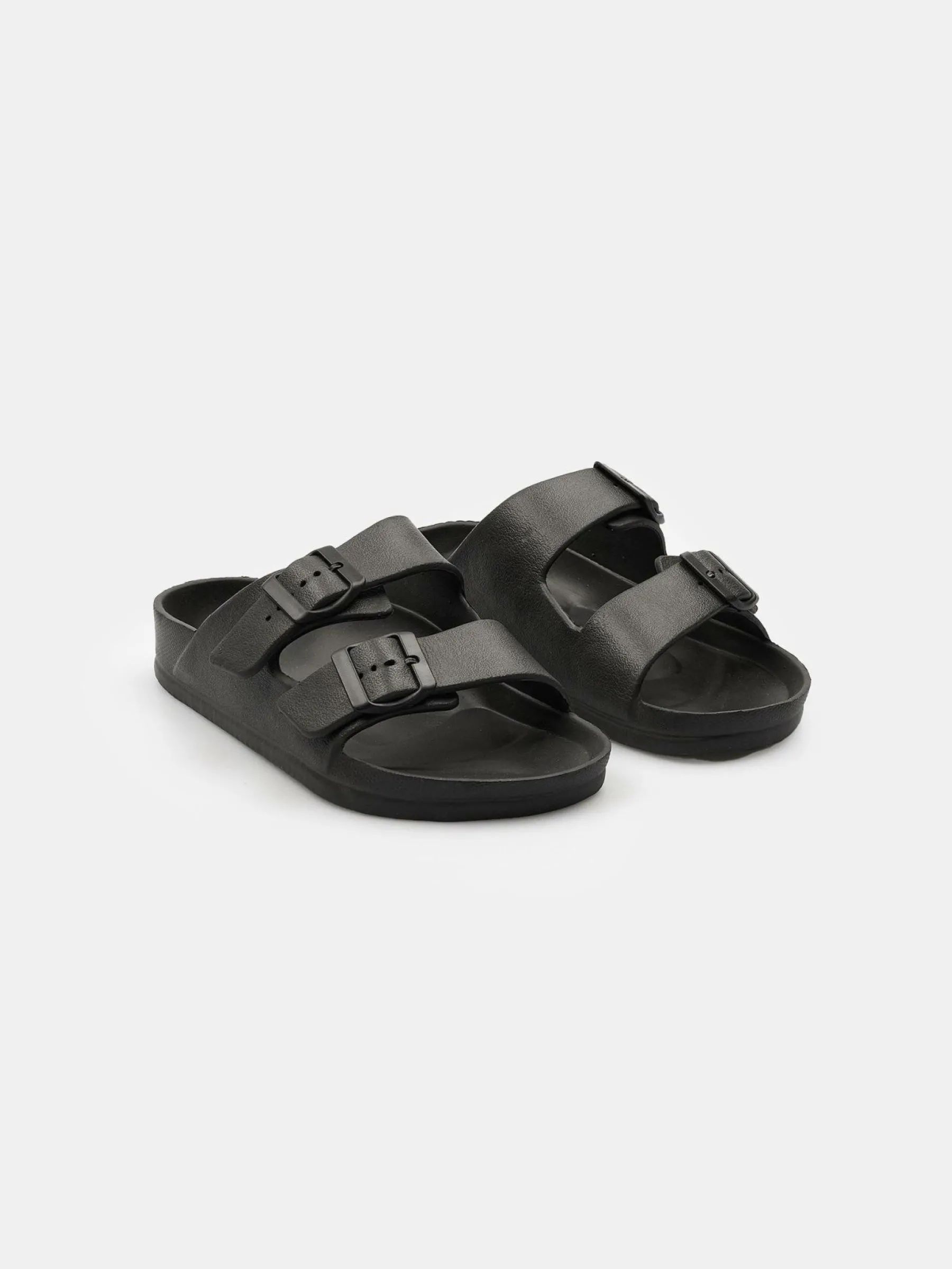 GATE Gumowe klapki z podwójną klamrą| Buty