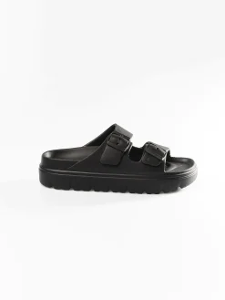 GATE Gumowe klapki z podwójną klamrą| Buty