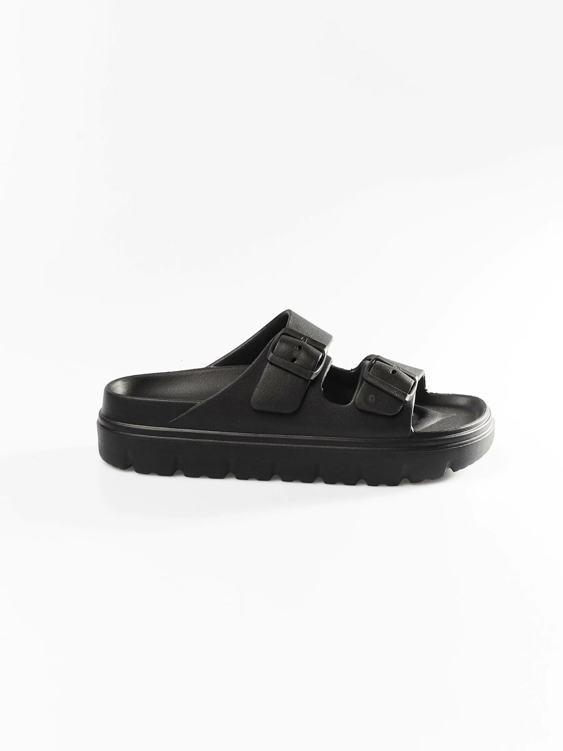 GATE Gumowe klapki z podwójną klamrą| Buty