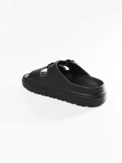 GATE Gumowe klapki z podwójną klamrą| Buty