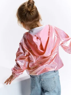 GATE Holograficzna przejściowa kurtka z kapturem|Dzieci Dziewczynki·Kurtki I Płaszcze