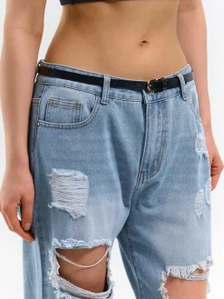 GATE Jeansy boyfriend z dziurami| Spodnie·Jeansy