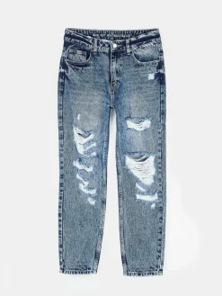GATE Jeansy mom fit z dziurami| Spodnie·Jeansy