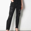 GATE Jeansy mom fit z dziurami| Spodnie·Jeansy