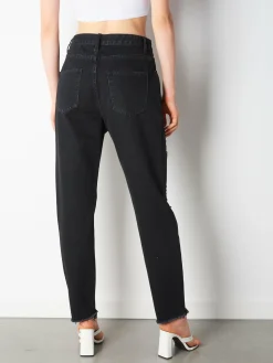 GATE Jeansy mom fit z dziurami| Spodnie·Jeansy