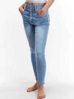 GATE Jeansy skinny z wysokim stanem| Spodnie·Jeansy
