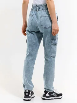 GATE Jeansy typu cargo typu „paperbag”.| Spodnie·Jeansy