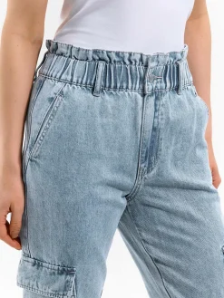 GATE Jeansy typu cargo typu „paperbag”.| Spodnie·Jeansy