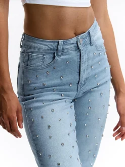 GATE Jeansy z kryształkami| Spodnie·Jeansy