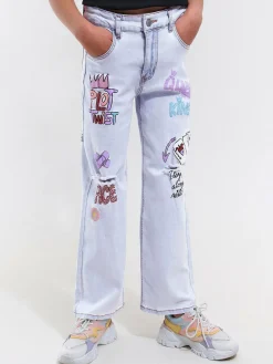 GATE Jeansy z nadrukiem|Dzieci Dziewczynki·Spodnie I Legginsy