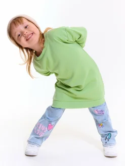 GATE Jednokolorowa bluza oversize bez nadruku dla dziewczynki|Dzieci Dziewczynki·Bluzki