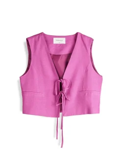 GATE Kamizelka do wiązania z domieszką lnu| Kurtki I Płaszcze·Żakiety|Kategorie·Kamizelki