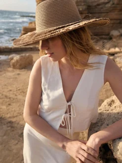 GATE Kamizelka do wiązania z domieszką lnu| Kurtki I Płaszcze·Żakiety|Kategorie·Kamizelki