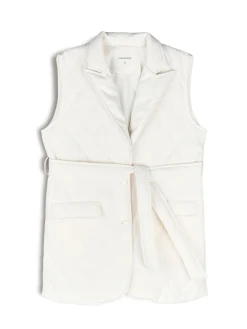 GATE Kamizelka z detalami ze sztucznej skóry| Kurtki I Płaszcze·Kamizelki|Kurtki I Płaszcze·Pikowana Kurtka