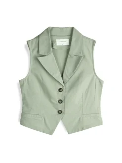 GATE Kamizelka z domieszką lnu| Kurtki I Płaszcze·Żakiety|Kategorie·Kamizelki