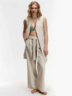 GATE Kamizelka z domieszką lnu| Kurtki I Płaszcze·Żakiety|Kategorie·Kamizelki