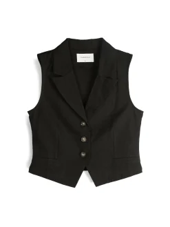 GATE Kamizelka z domieszką lnu| Kurtki I Płaszcze·Żakiety|Kategorie·Kamizelki