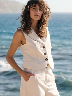 GATE Kamizelka z domieszką lnu| Kurtki I Płaszcze·Żakiety