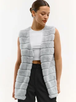 GATE Kamizelka z imitacji futerka| Kurtki I Płaszcze·Kamizelki|Kurtki I Płaszcze·Pikowana Kurtka