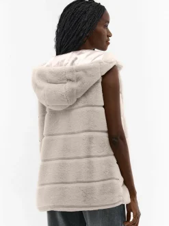 GATE Kamizelka z imitacji futerka z kapturem| Kurtki I Płaszcze·Kamizelki|Kurtki I Płaszcze·Pikowana Kurtka