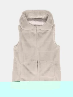 GATE Kamizelka z imitacji futerka z kapturem| Kurtki I Płaszcze·Kamizelki|Kurtki I Płaszcze·Pikowana Kurtka