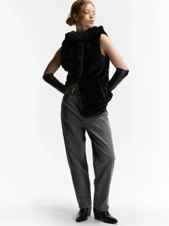 GATE Kamizelka z imitacji futerka z kapturem| Kurtki I Płaszcze·Kamizelki|Kurtki I Płaszcze·Pikowana Kurtka