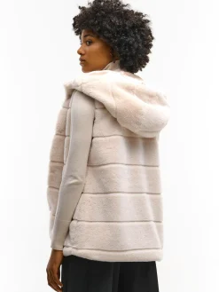 GATE Kamizelka z imitacji futerka z kapturem| Kurtki I Płaszcze·Kamizelki|Kurtki I Płaszcze·Pikowana Kurtka