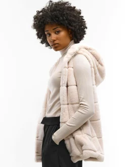 GATE Kamizelka z imitacji futerka z kapturem| Kurtki I Płaszcze·Kamizelki|Kurtki I Płaszcze·Pikowana Kurtka