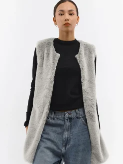 GATE Kamizelka z imitacji futerka z paskiem| Kurtki I Płaszcze·Kamizelki