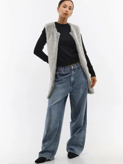 GATE Kamizelka z imitacji futerka z paskiem| Kurtki I Płaszcze·Kamizelki